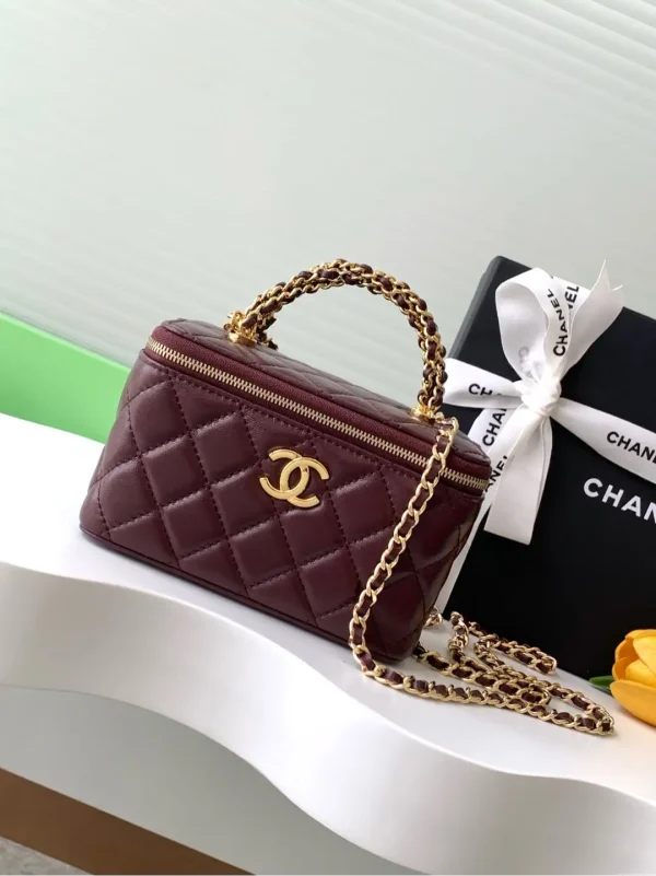 Chanel Quilted Chain Handle Cosmetic Bag image 1