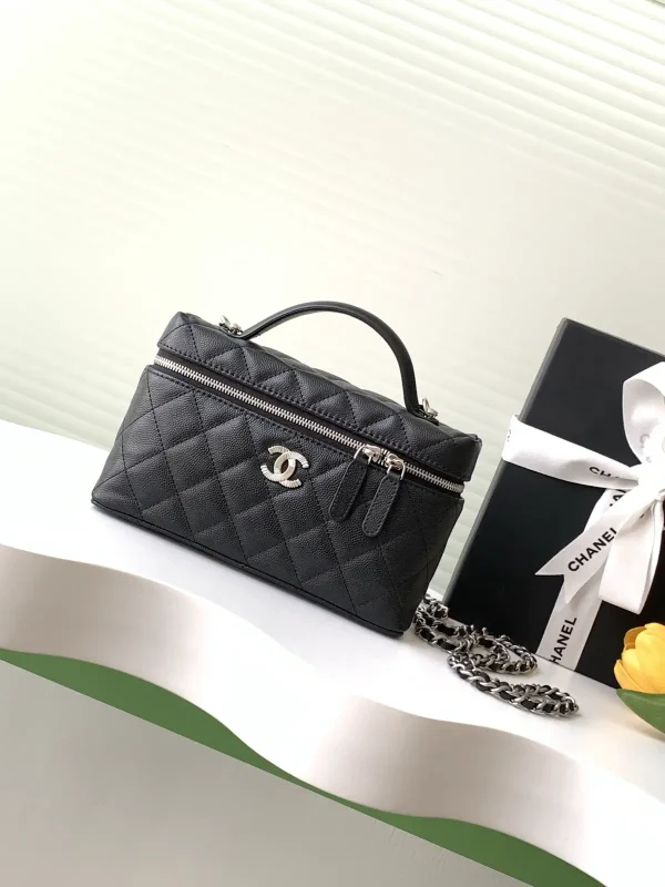 Chanel Quilted Top Handle Clutch Bag with Removable Chain image 1