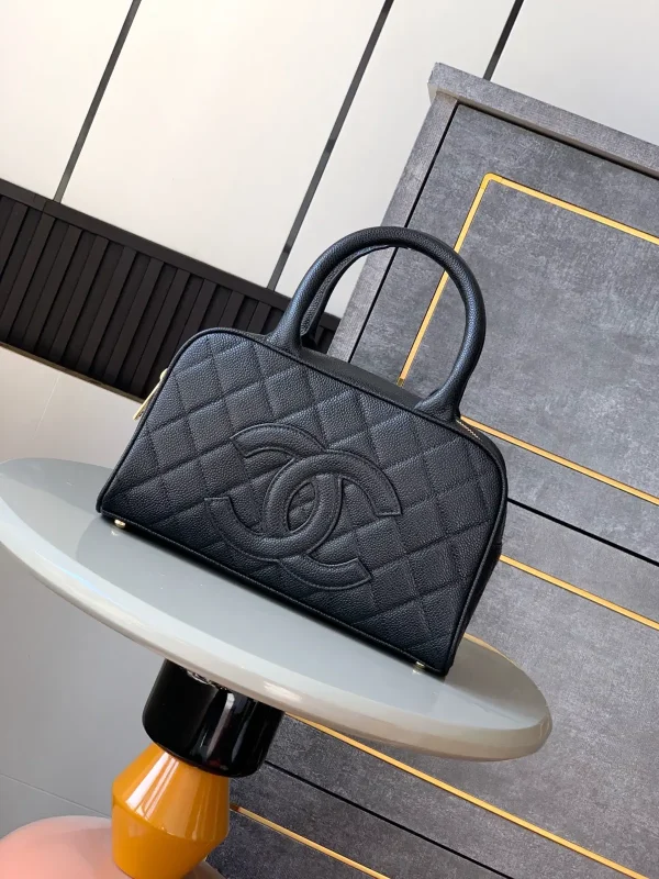 Chanel Quilted Caviar Leather Top Handle Bowling Bag image 1