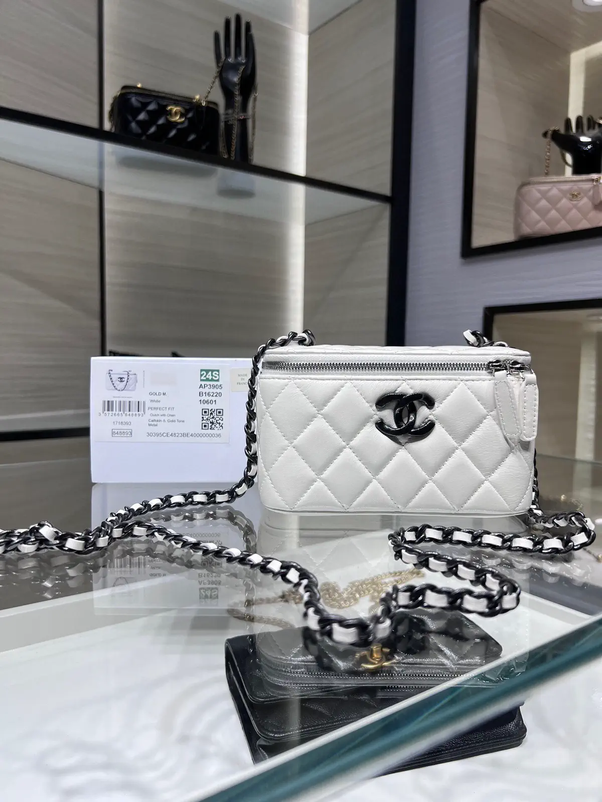 Chanel Quilted Chain Cosmetic Bag image 1
