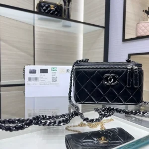 Chanel Quilted Chain Cosmetic Bag image 1