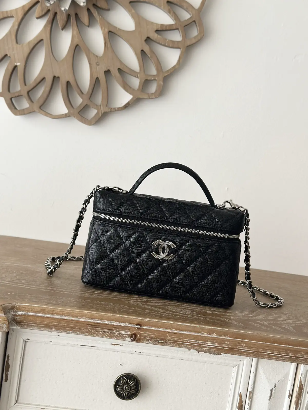 Chanel Quilted Top Handle Crossbody Bag image 1