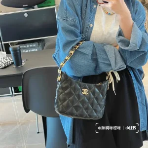 Chanel Quilted Leather Hobo Shoulder Bag image 1