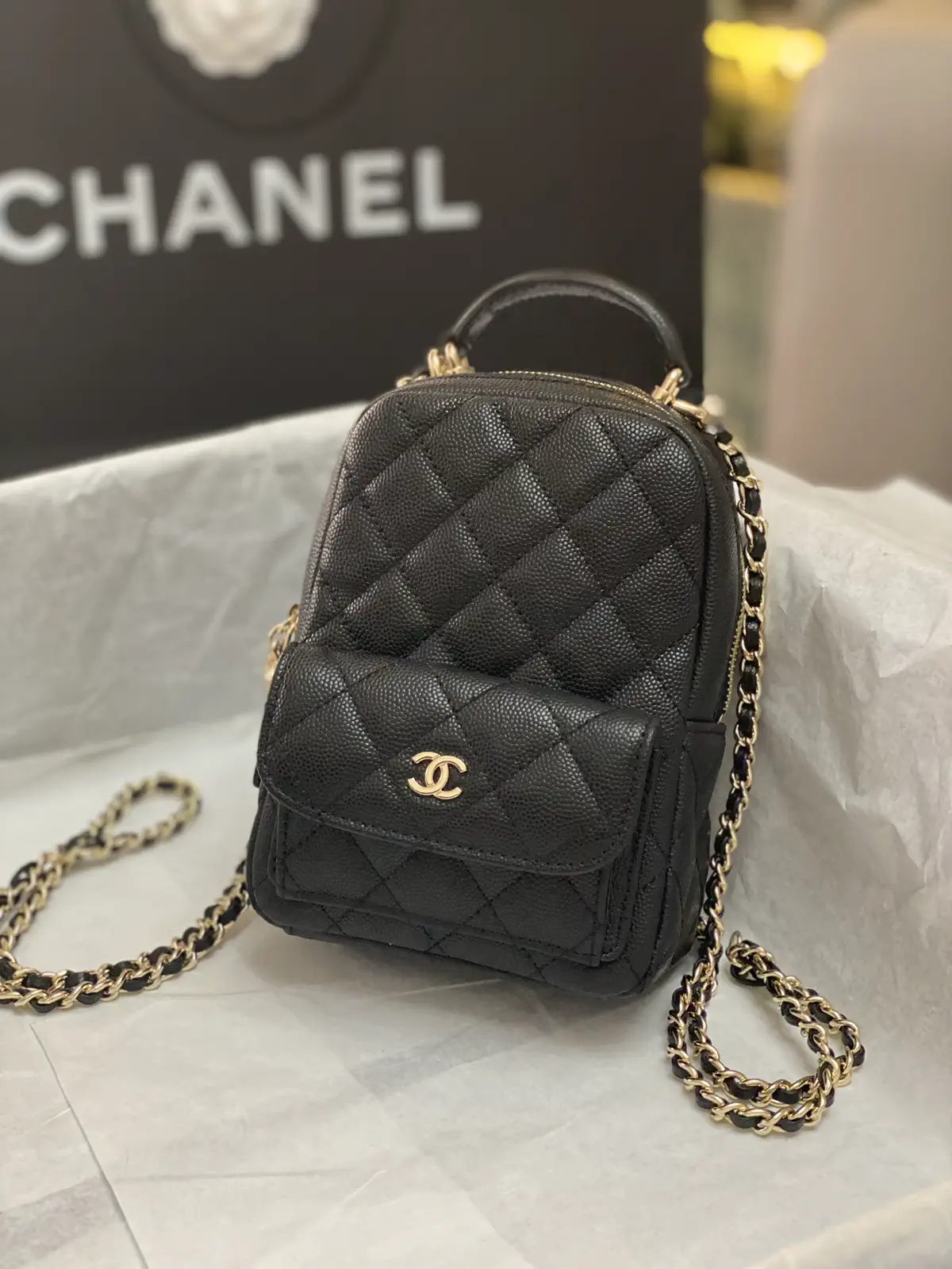 Chanel Mini Quilted Caviar Backpack image 1