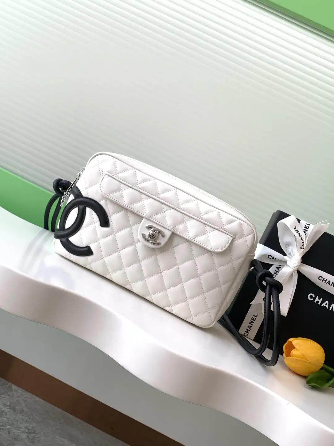 Chanel Quilted White Shoulder Bag image 1