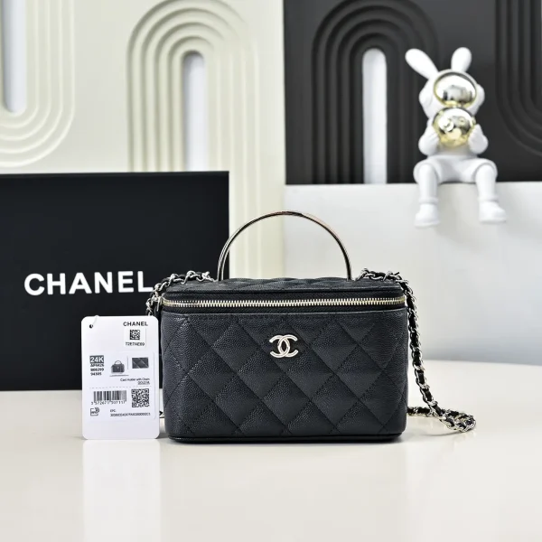 Chanel Quilted Top Handle Vanity Bag with Chain image 1