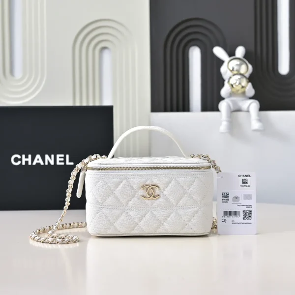 Chanel Quilted Top Handle Chain Cosmetic Bag image 1