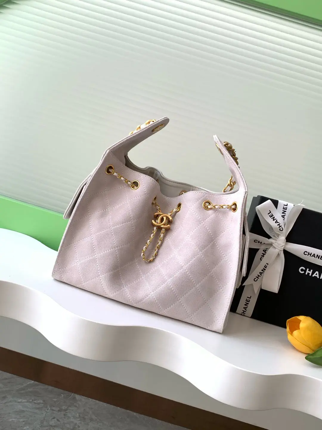 Chanel Quilted Chain Hobo Shoulder Bag image 1