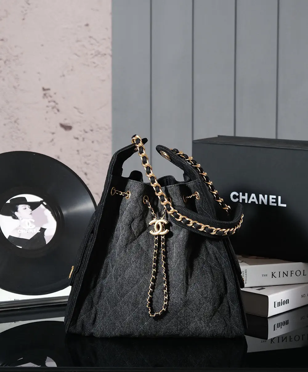 Chanel Quilted Denim Shoulder Bag image 1