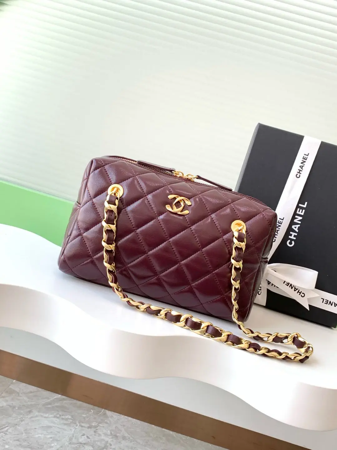 Chanel Quilted Bowling Shoulder Bag image 1