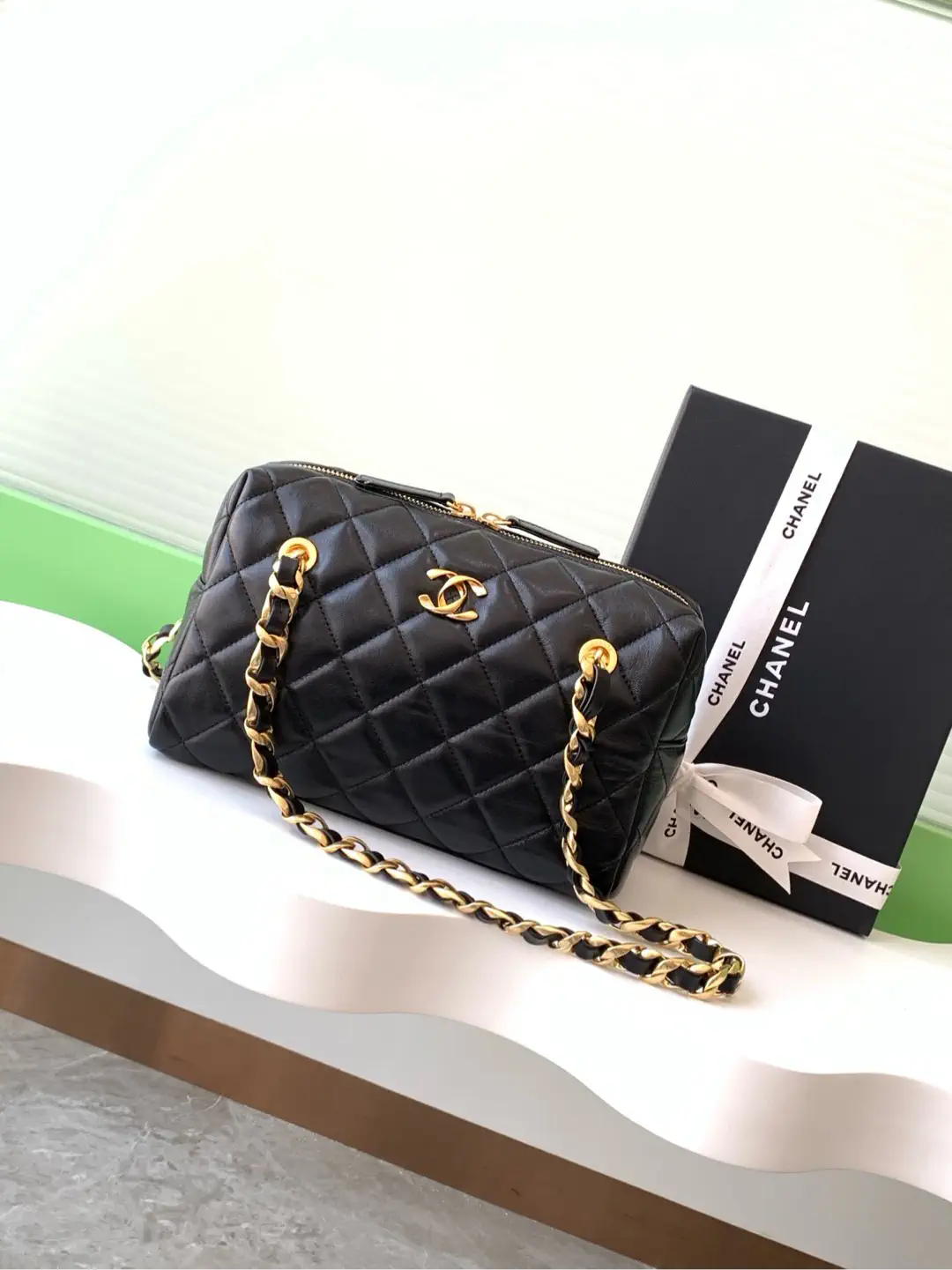 Chanel Quilted Bowling Shoulder Bag image 1