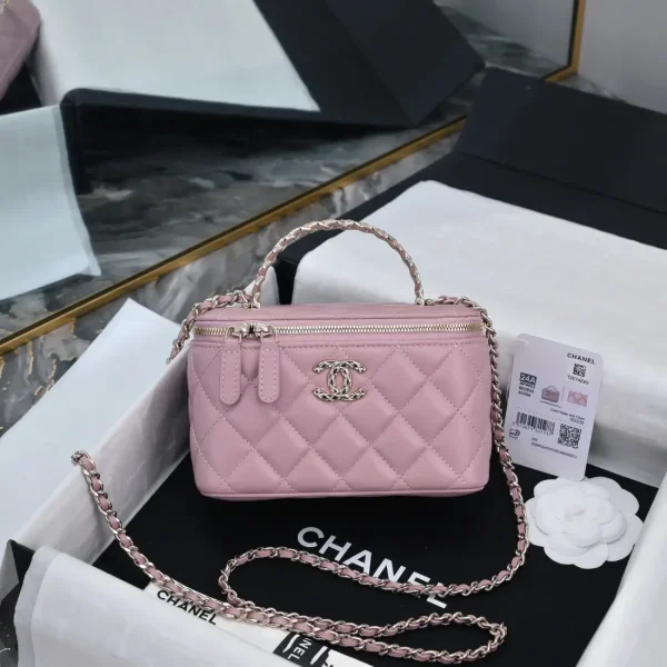 Chanel Quilted Long Box Cosmetic Crossbody Bag with Rhinestone Handle image 1