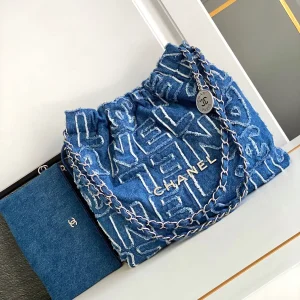 Chanel Denim Embroidered 22 Bag image 1