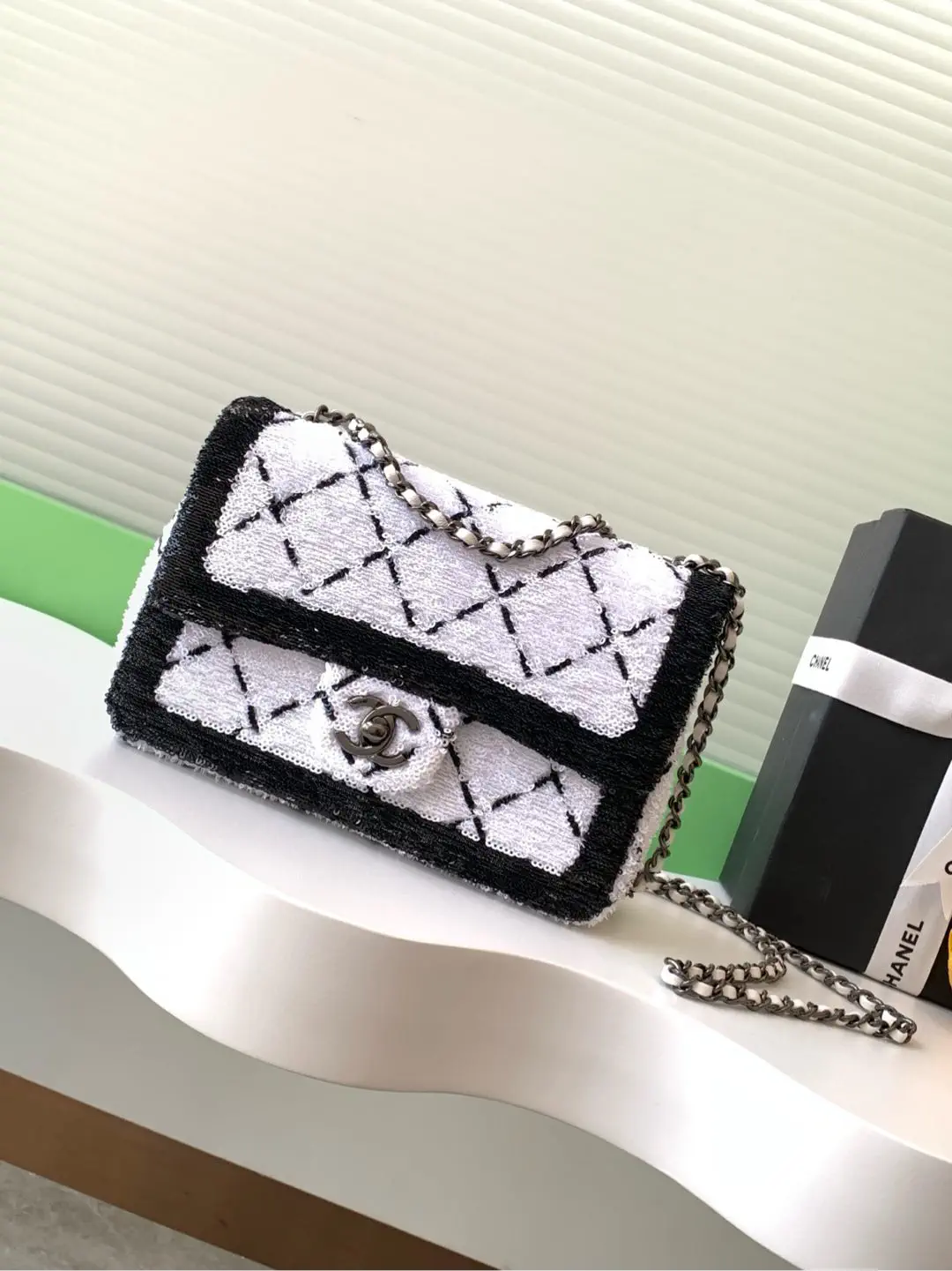 Chanel Sequin Quilted Chain Shoulder Bag image 1