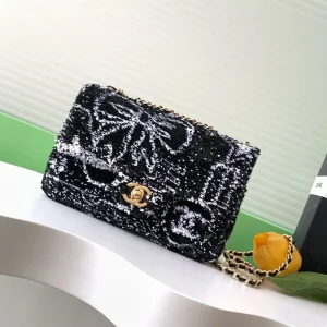 Chanel Sequin Embroidered Logo Crossbody Bag image 1