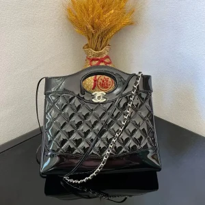 Chanel Mini 31 Bag Quilted Patent Top Handle Bag image 1