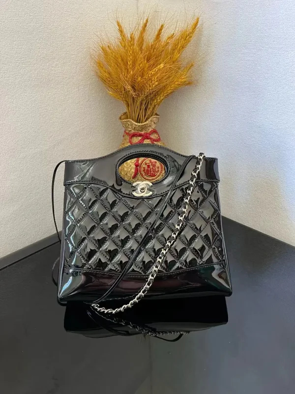 Chanel Mini 31 Bag Quilted Patent Top Handle Bag image 1