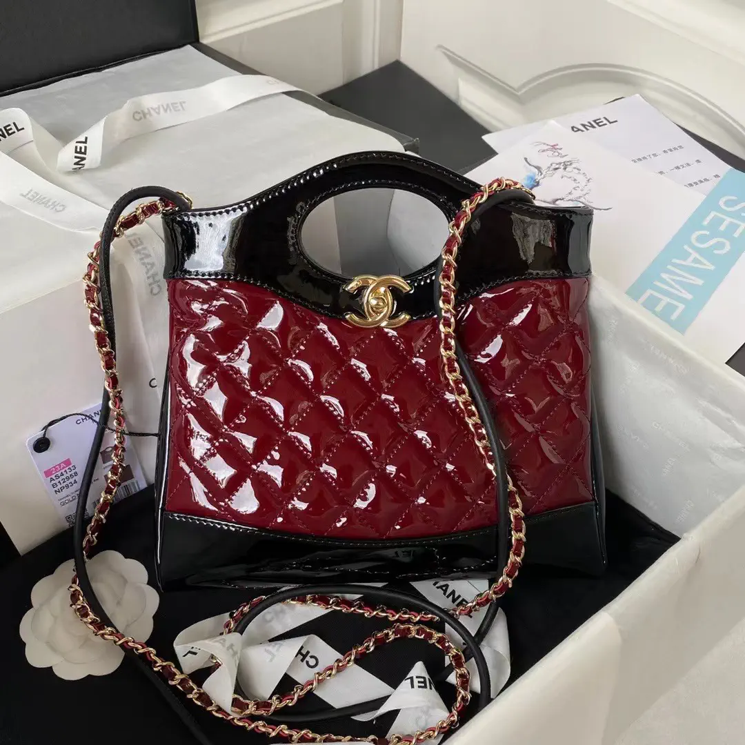 Chanel Mini 31 Bag Quilted Patent Top Handle Crossbody Bag image 1