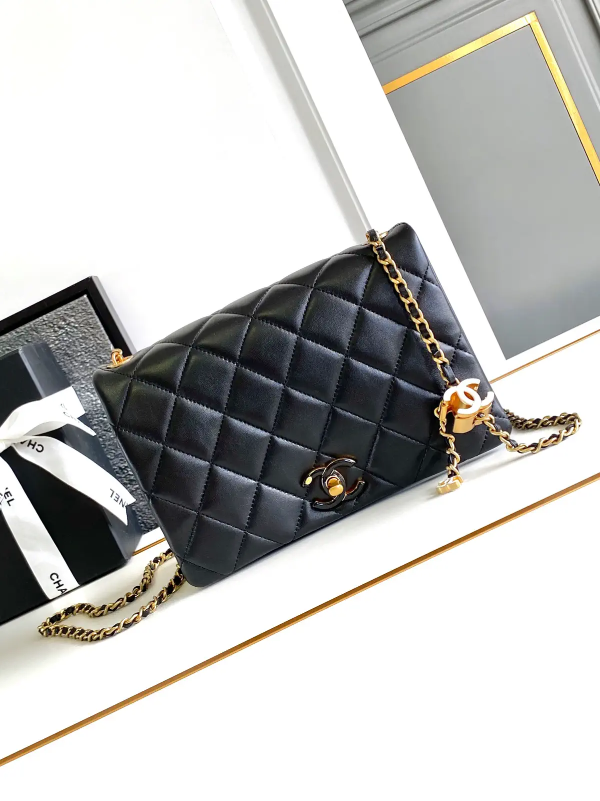 Chanel Quilted Lambskin Flap Chain Shoulder Bag image 1