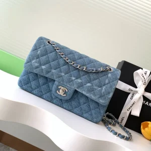 Chanel Quilted Denim Chain Shoulder Bag image 1